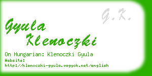 gyula klenoczki business card